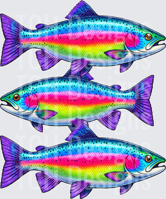 neon rainbow trout stacked