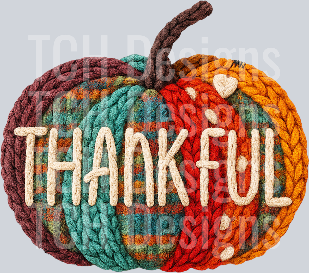 THANKFUL PLAID PUMPKIN YARN