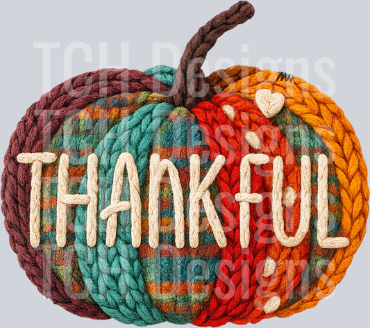 THANKFUL PLAID PUMPKIN YARN