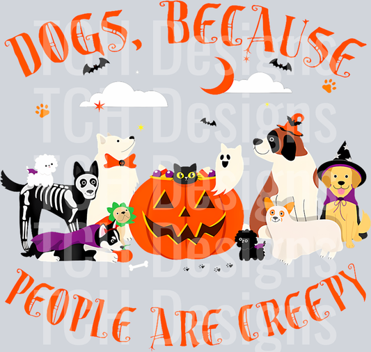 37 Dogs Because People Are Creepy Funny Ghost Halloween T-Shirt