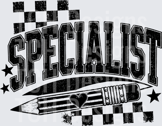 Specialist Grunge Varsity Pencil Heart Checkered Stars