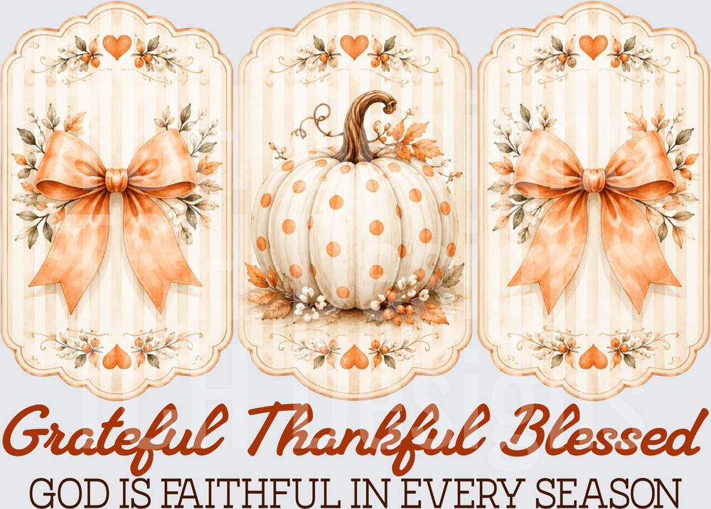 Grateful, Thankful, Blessed Pumpkin