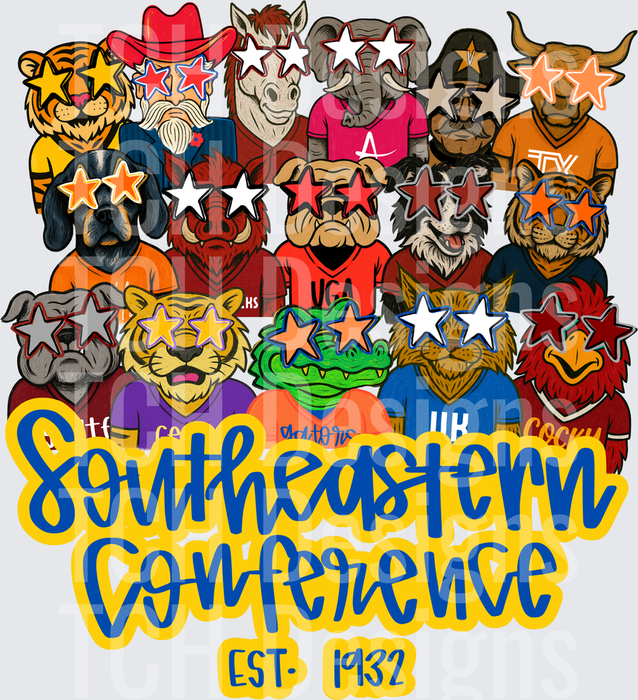 SEC mascots group