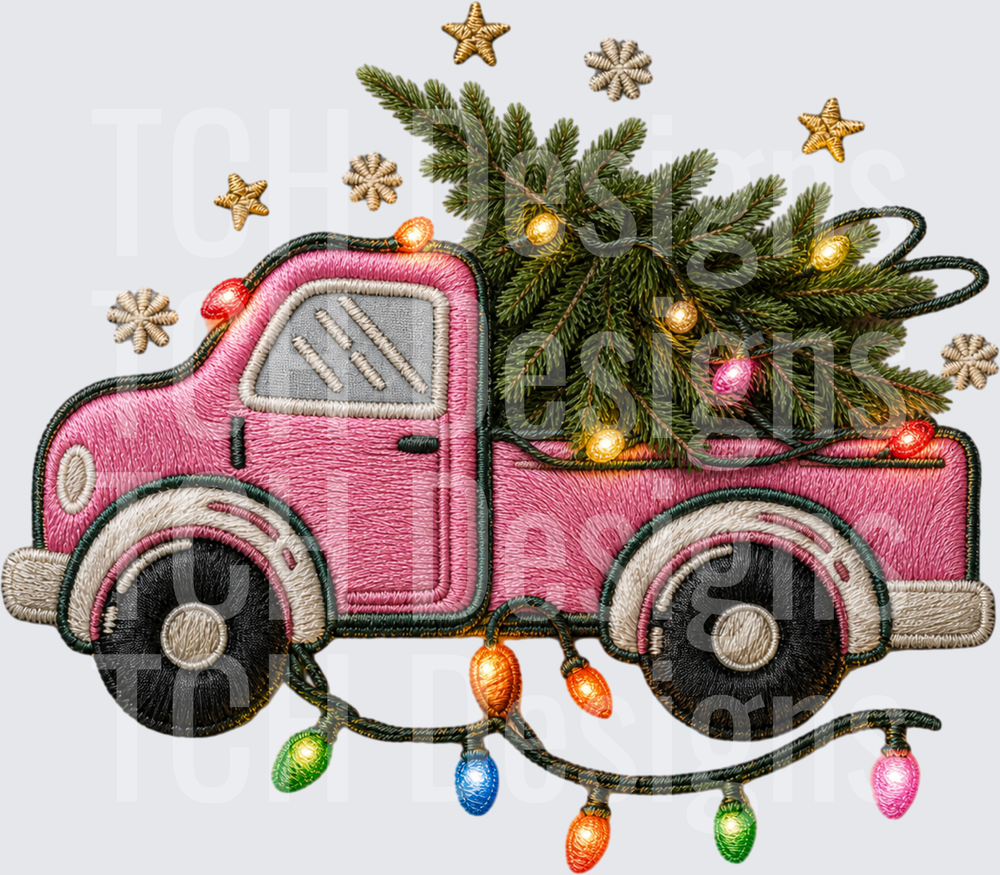 Pink Christmas Truck