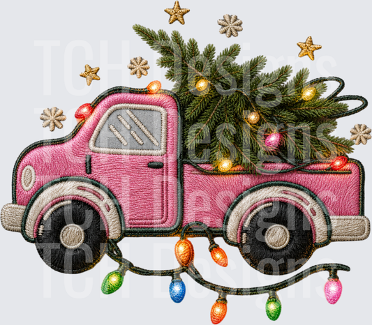 Pink Christmas Truck