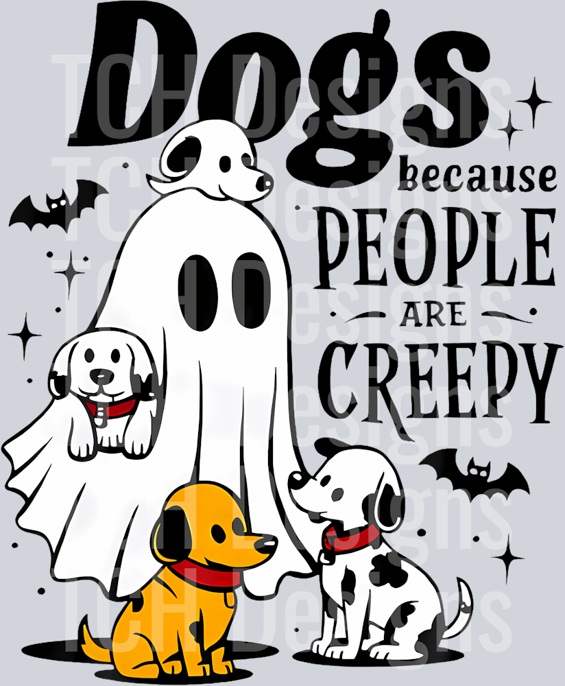 38 Dogs Because People Are Creepy Halloween Ghost T-Shirt