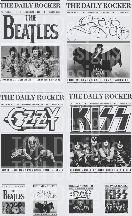 Vintage Rock Magazine Covers The Beatles Stevie Nicks Ozzy KISS