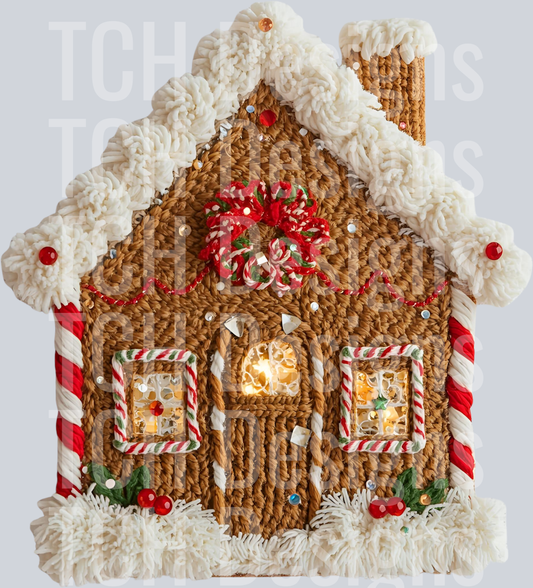 GINGERBREAD HOUSE FAUX YARN