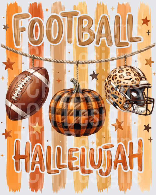 Football Hallelujah Fall Pumpkin Leopard Helmet Rope Banner