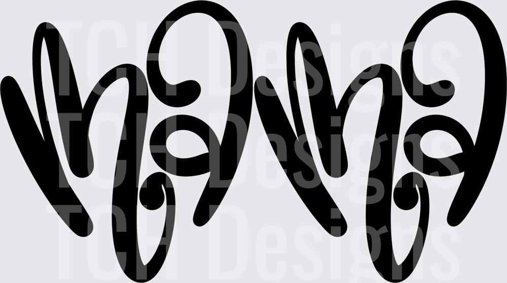 Mama Bold Cursive Hand Lettered Script Word Art