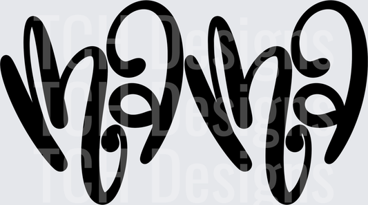 Mama Bold Cursive Hand Lettered Script Word Art
