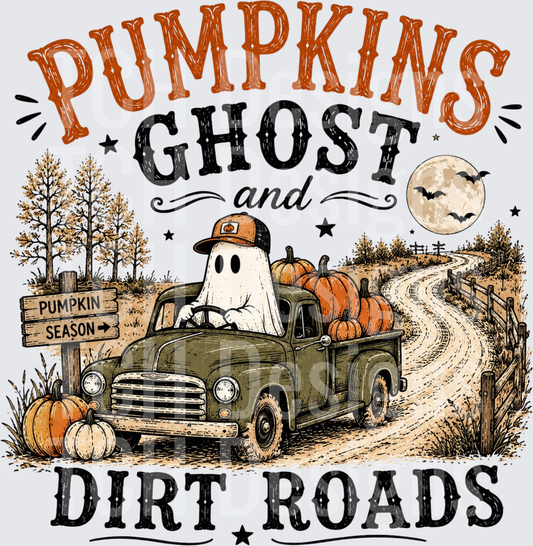 pumpkins ghost and dirt roads- CSG Designs