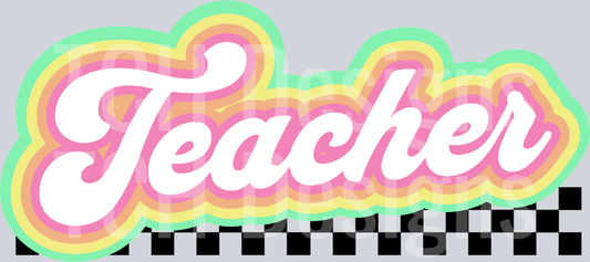 TEACHER COLORFUL CHECKERED
