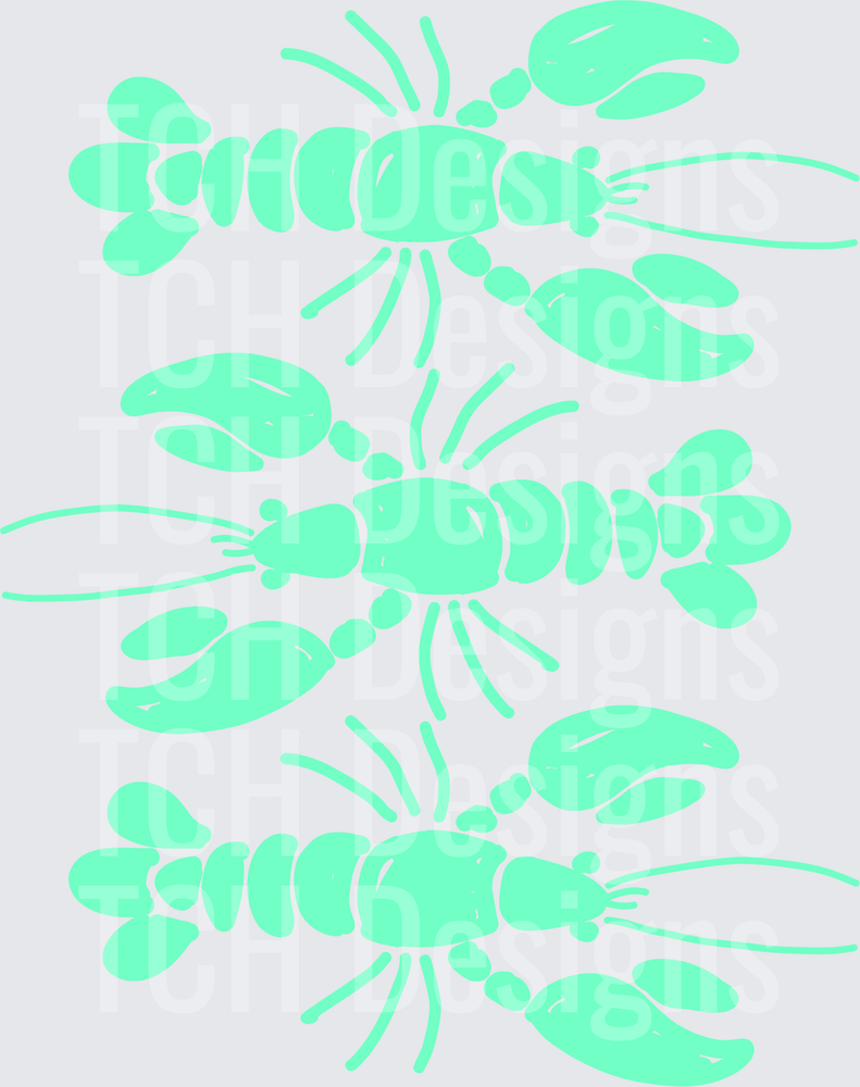 Mint Green Lobster Pattern Design