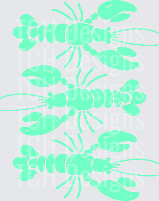 Mint Green Lobster Pattern Design