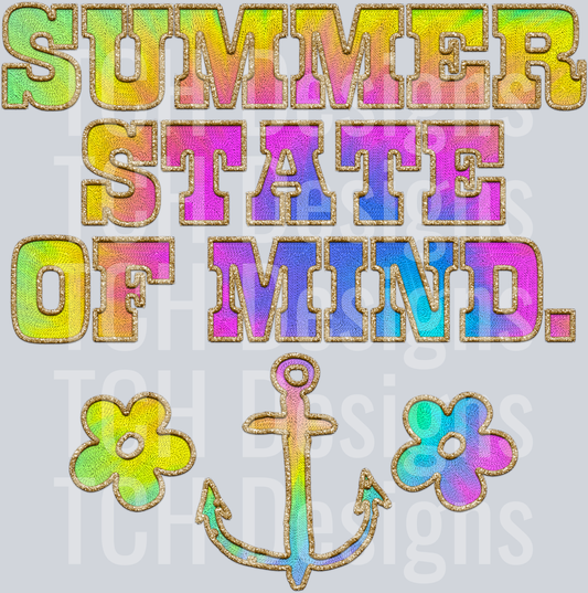 Summer state of mind faux emb HWDS