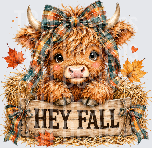 Hey Fall Highland Cow