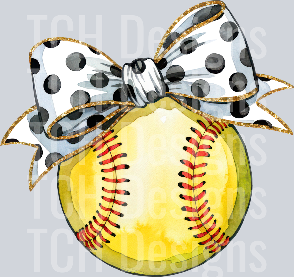 softball-ball-polka-dot-bow-png