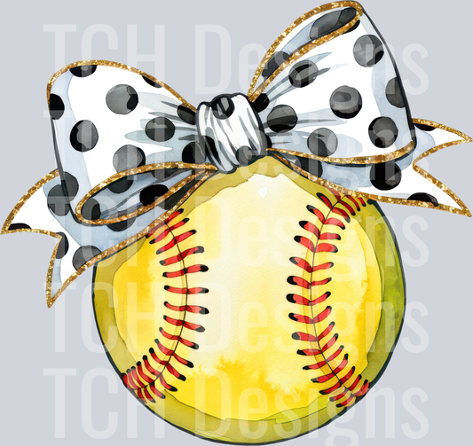 softball-ball-polka-dot-bow-png