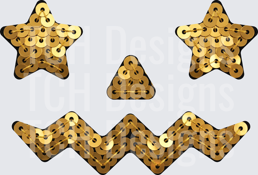 star eye jackolantern faux gold sequins hwds