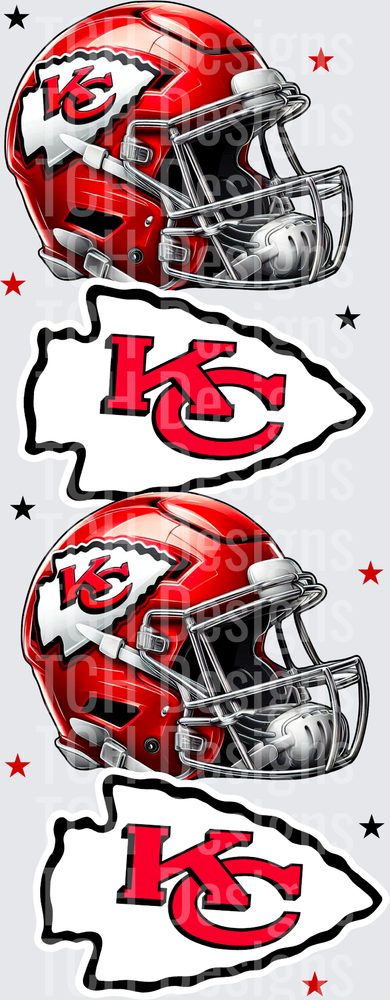 Kansas City Chiefs Helmet and Arrowhead KC Logo Set