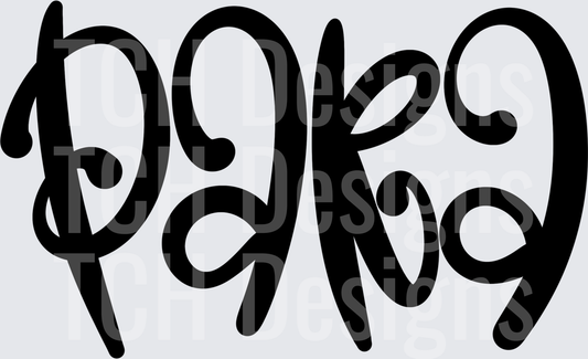 PAPA Ambigram Bold Lettering Word Art